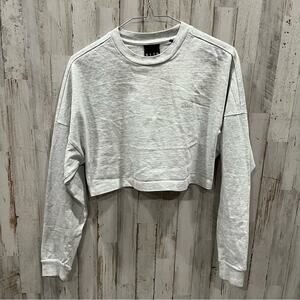 Kith Gray Long Sleeve Crop Tshirt 100% Cotton Womens Size XS